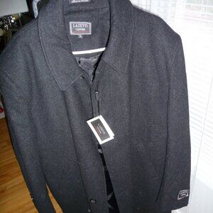 LAZETTI COUTURE MENS WOOL DARK CHARCOAL COAT SIZE XL NEW WITH TAGS